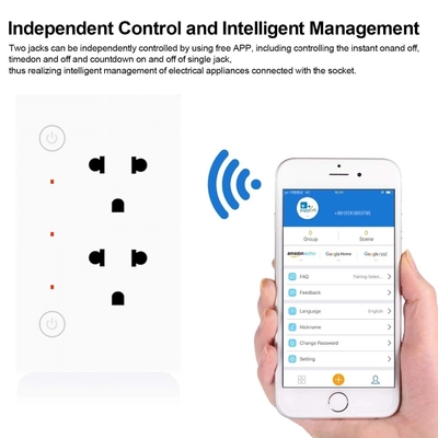 Glomarket Wifi Tuya Zigbee Socket Biały Podwójny port USB Super Charging