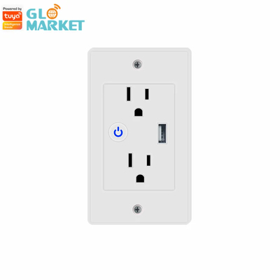 Tuya 2.4GHz Wifi Gniazdko elektryczne Inteligentne gniazdo wtykowe z 1 portem USB