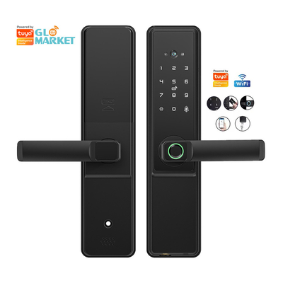 Glomarket Tuya Wifi Smart Door Lock With Cat Eye Cyfrowy Zamek Elektroniczny Odcisk Palca Smart Home