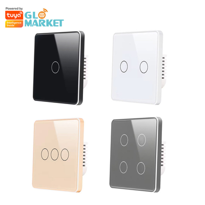 Glomarket Smart EU/UK 1-4Gang Wall Switch WIFI/Zigbee Glass Panel Light Switch Tuya Smart Switch Z Google Alexa