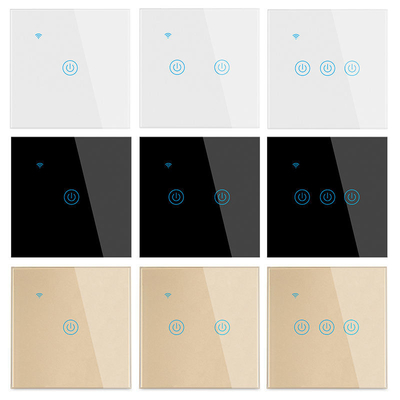 Glomarket UE 1/2/3/4 Gang Tuya Smart Switch Light Alexa Voice Control Touch Glass Wall Wireless WiFi Elektryczny przełącznik