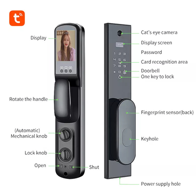 Tuya Smart WiFi Cyfrowa karta kodowa zamka do drzwi Smartphone Odcisk palca Scena twarzy