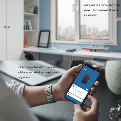 Smart Tuya WiFi Window Door Sensor Dźwięk i światło Alarm bezpieczeństwa w domu