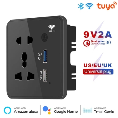 Smart Power Home Tuya 13A Outlet Wifi Uniwersalna wtyczka ścienna z panelem USB na trawę