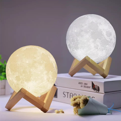 Glomarket Tuya 3D Drukowana lampa księżycowa Lampka nocna 16 milionów kolorów Regulowana