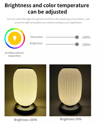 Glomarket Tuya Inteligentna Latarnia Lampa Stołowa Szklany Stół Muzyczny Światła Kontrola aplikacji Wifi