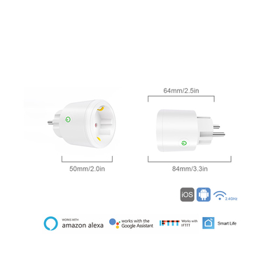 Glomarket Tuya Wifi EU Smart Plug Bezprzewodowe sterowanie głosem współpracuje z Google Alexa