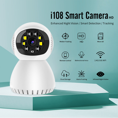 Wewnętrzna inteligentna mini kamera Tuya Wifi 2.4g / 5g Wykrywanie ruchu Śledzenie Night Vision