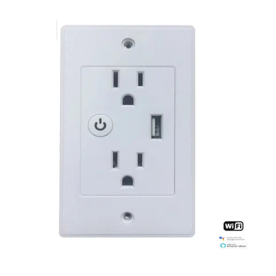 Tuya 2.4GHz Wifi Gniazdko elektryczne Inteligentne gniazdo wtykowe z 1 portem USB