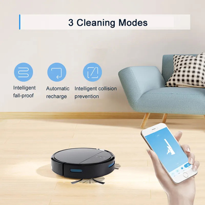 Tuya Wifi Inteligentny robot czyszczący 2000 Pa ssący domowy robot odkurzający do zamiatania mopa