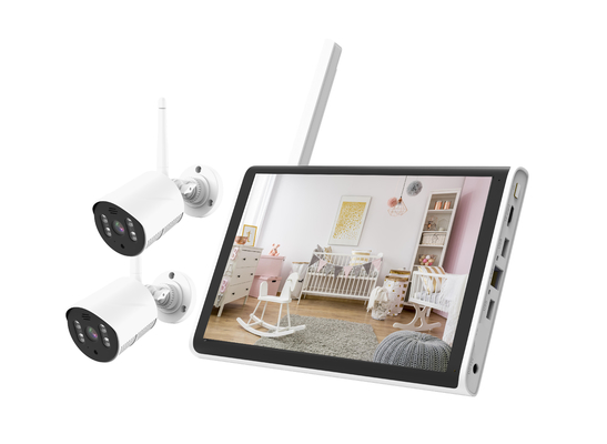 Glomarket Inteligentny zestaw Tuya Wifi NVR 4-kanałowa kamera 1080P 10,1-calowy zestaw LCD NVR