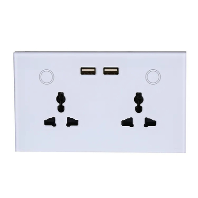 Tuya Smart Home Przełącznik WiFi Ścienne Podwójne gniazdo Monitorowanie prądu Gniazdo ładowarki USB