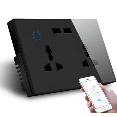Tuya Smart Home Przełącznik WiFi Ścienne Podwójne gniazdo Monitorowanie prądu Gniazdo ładowarki USB