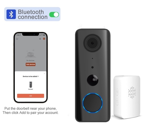 Tuay Smart Audio Dzwonek Wifi HD 1080p IP65 Wodoodporny PIR Wbudowana bateria Dwukierunkowa