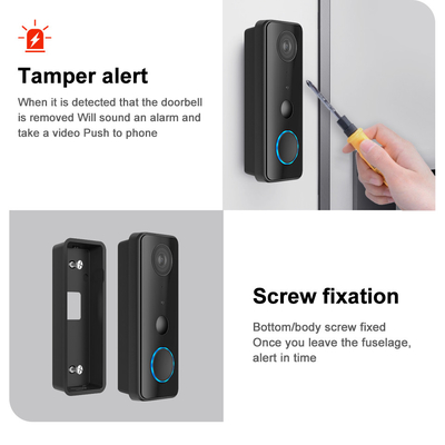 Tuay Smart Audio Dzwonek Wifi HD 1080p IP65 Wodoodporny PIR Wbudowana bateria Dwukierunkowa