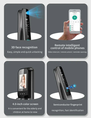 Lotnictwo Aluminiowe Stopy Rozpoznawanie twarzy Smart Door Lock Cloud Data Storage
