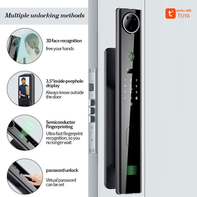 4200mah Duża bateria litowa Inteligentny zamek drzwiowy z kamerą monitorującą