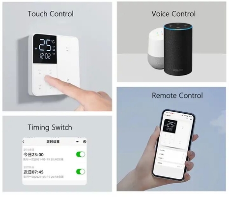 Glomarket Smart Tuya Wi-Fi Button Wall Switch Remote/Voice Alexa/Timer Control z ekranem LCD Temperatura i wilgotność