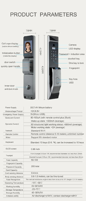 Glomarket Tuya Wifi Rozpoznawanie twarzy Smart Door Lock With Camera