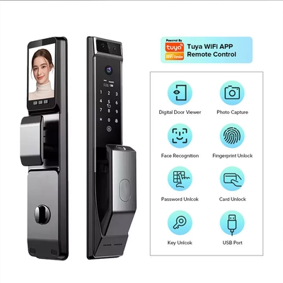 Glomarket Tuya Wifi Rozpoznawanie twarzy Smart Door Lock With Camera