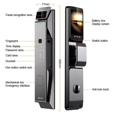 Glomarket Tuya Security Całkowicie automatyczny Smart Lock 3D Lock rozpoznawania twarzy