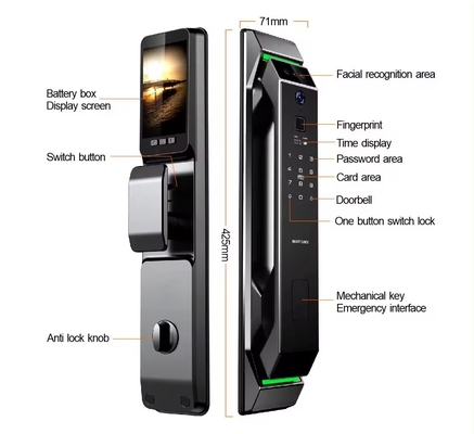 Glomarket 3D rozpoznawanie twarzy odciski palców Tuya Wifi cyfrowy smart lock