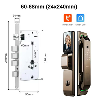 Glomarket 3D rozpoznawanie twarzy odciski palców Tuya Wifi cyfrowy smart lock