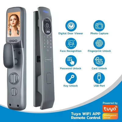 Glomarket Tuya Smart Door Lock 3D rozpoznawanie twarzy Automatyczne smart zamki z kamerą Smart Biometric Security Door Lock