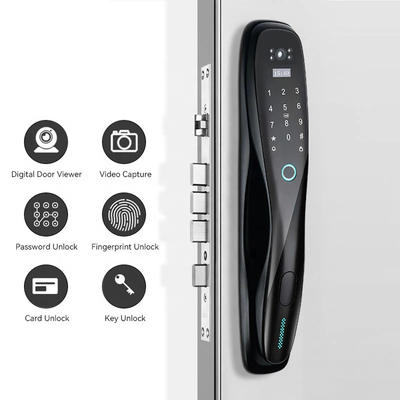 Glomarket 3D Face WIFI Smart W pełni automatyczny Smart Lock Odcisk palca APP Karta klucz Odblokowanie Inteligentny zamek drzwiowy z kamerą