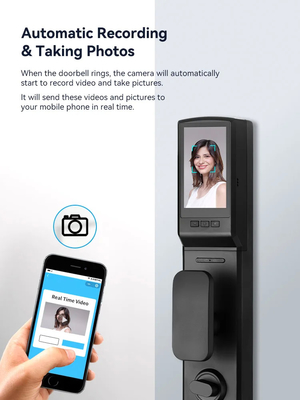 Glomarket 3D Face WIFI Smart W pełni automatyczny Smart Lock Odcisk palca APP Karta klucz Odblokowanie Inteligentny zamek drzwiowy z kamerą
