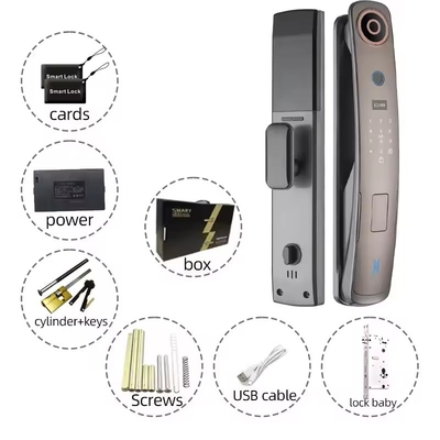 Glomarket 3d rozpoznawanie twarzy Smart Lock drzwi z kamerą cyfrowy odcisk palca w pełni automatyczne zamki bezpieczeństwa