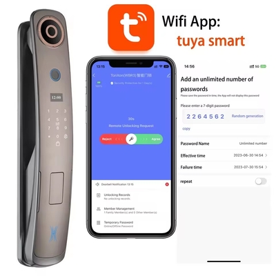 Glomarket 3d rozpoznawanie twarzy Smart Lock drzwi z kamerą cyfrowy odcisk palca w pełni automatyczne zamki bezpieczeństwa