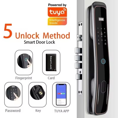 Glomarket Całkowicie automatyczny Tuya Wifi Smart Door Lock Kontrola telefonu komórkowego Fingerfrint cyfrowy hasło Smart Lock z kamerą