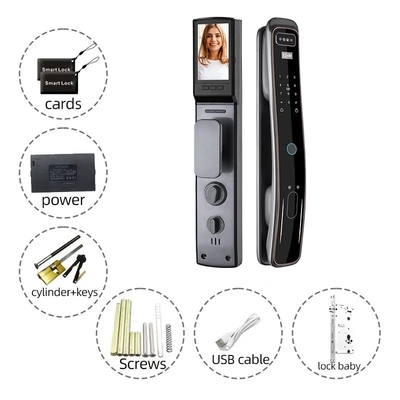 Glomarket Całkowicie automatyczny Tuya Wifi Smart Door Lock Kontrola telefonu komórkowego Fingerfrint cyfrowy hasło Smart Lock z kamerą