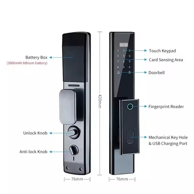 Glomarket Bezprzewodowy Biometryczny Odcisk Palca Bezpieczeństwo Całkowicie Automatyczny Smart Lock Cyfrowy Hasło Karta Klucz Zamek Z Kamera
