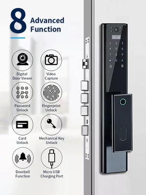 Glomarket Bezprzewodowy Biometryczny Odcisk Palca Bezpieczeństwo Całkowicie Automatyczny Smart Lock Cyfrowy Hasło Karta Klucz Zamek Z Kamera