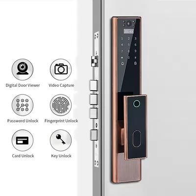 Glomarket Bezprzewodowy Biometryczny Odcisk Palca Bezpieczeństwo Całkowicie Automatyczny Smart Lock Cyfrowy Hasło Karta Klucz Zamek Z Kamera