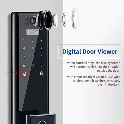 Glomarket Bezprzewodowy Biometryczny Odcisk Palca Bezpieczeństwo Całkowicie Automatyczny Smart Lock Cyfrowy Hasło Karta Klucz Zamek Z Kamera