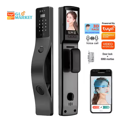 Glomarket Tuya Rozpoznawanie twarzy Smart Door Lock Security Digital Password Fingerprint Door Smart Locks