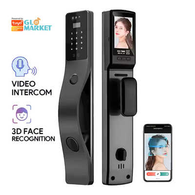 Glomarket Tuya Rozpoznawanie twarzy Smart Door Lock Security Digital Password Fingerprint Door Smart Locks