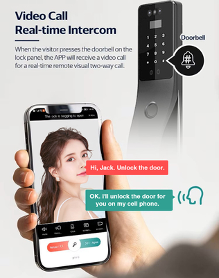 Glomarket Tuya Rozpoznawanie twarzy Smart Door Lock Security Digital Password Fingerprint Door Smart Locks