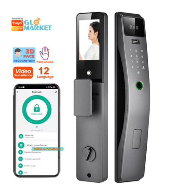 Glomarket 3D rozpoznawanie twarzy Smart Door Lock Tuya Real Time Video Intercom Wifi Inteligentny zamek drzwiowy z odciskiem dłoni