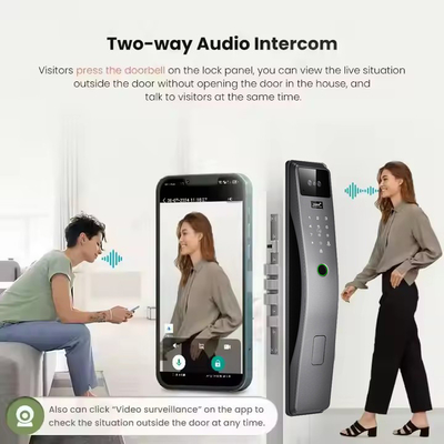 Glomarket 3D rozpoznawanie twarzy Smart Door Lock Tuya Real Time Video Intercom Wifi Inteligentny zamek drzwiowy z odciskiem dłoni