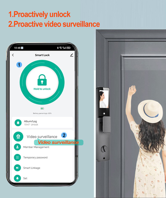 Glomarket 3D rozpoznawanie twarzy Smart Door Lock Tuya Real Time Video Intercom Wifi Inteligentny zamek drzwiowy z odciskiem dłoni