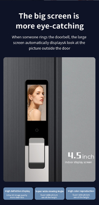 Glomarket Aluminium Alloy Automatyczny Tuya Smart Door Lock 3D Rozpoznawanie twarzy Video Intercom Digital Fingerprint Lock
