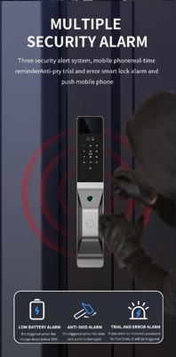 Glomarket Aluminium Alloy Automatyczny Tuya Smart Door Lock 3D Rozpoznawanie twarzy Video Intercom Digital Fingerprint Lock
