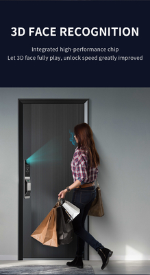 Glomarket Aluminium Alloy Automatyczny Tuya Smart Door Lock 3D Rozpoznawanie twarzy Video Intercom Digital Fingerprint Lock