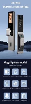 Glomarket Aluminium Alloy Automatyczny Tuya Smart Door Lock 3D Rozpoznawanie twarzy Video Intercom Digital Fingerprint Lock