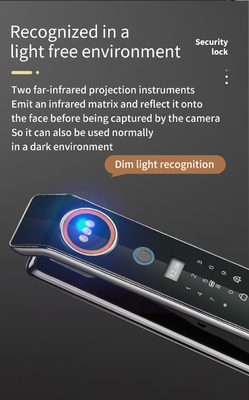 Glomarket Cena fabryczna Wi-Fi App Smart Door Lock Z rozpoznawaniem twarzy Biometryczny odcisk palca Cerradura Wsparcie Funkcja interfona