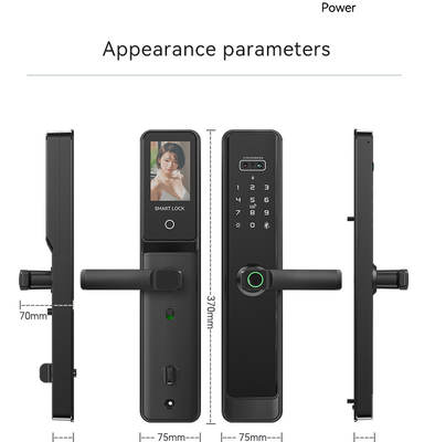 Glomarket Tuya Wi-Fi Smart Lock Aluminiowy Drzwi Drewniane Rozpoznawanie twarzy Odcisk dłoni Biometryczny Odcisk palców Cyfrowy Smart Lock